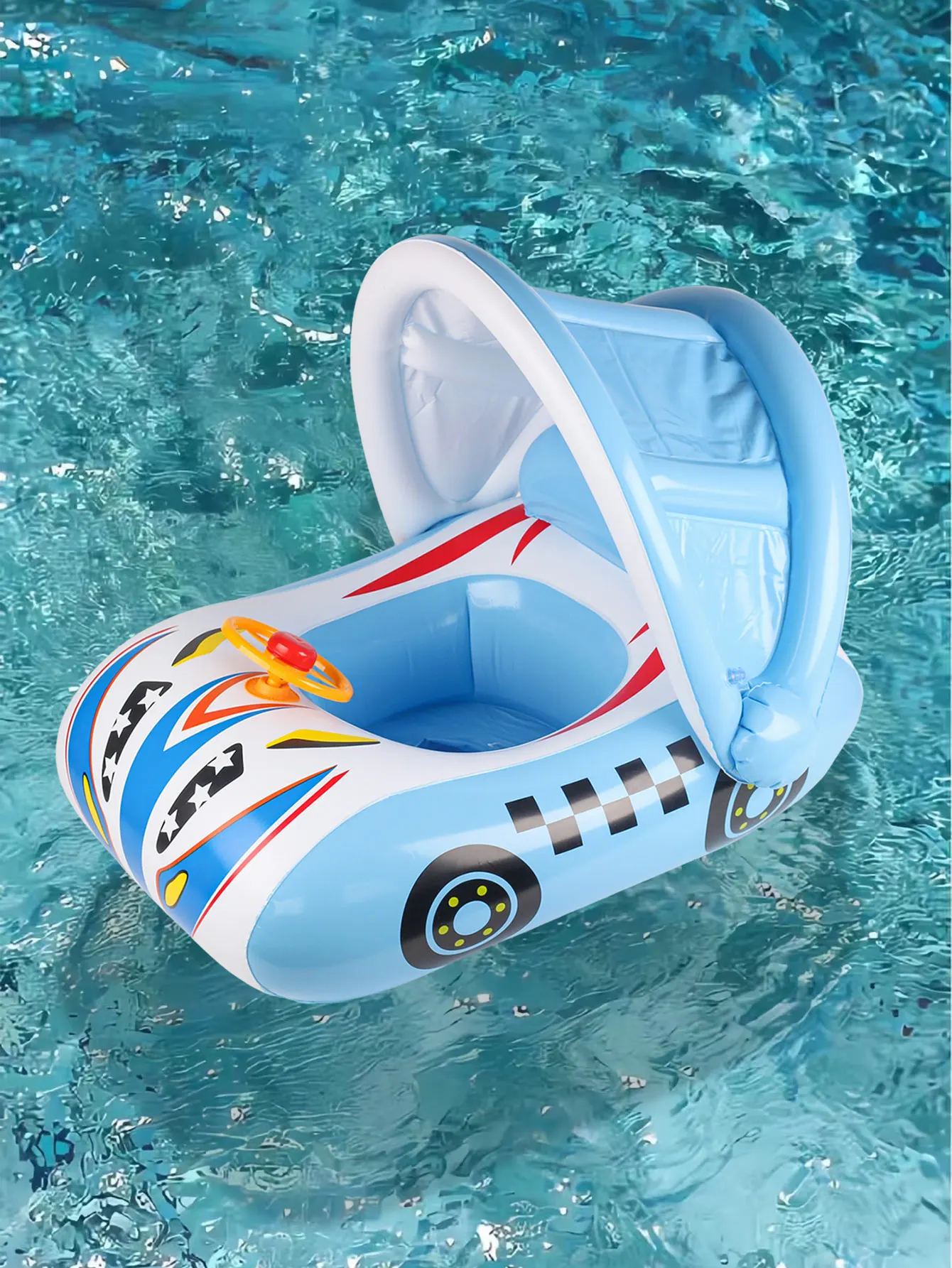 Flotador infantil con toldo y protección solar UV para piscina - imagen 5