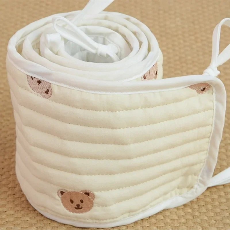 Parachoques para cama de oso bordado coreana algodón puro anticolisión - imagen 3