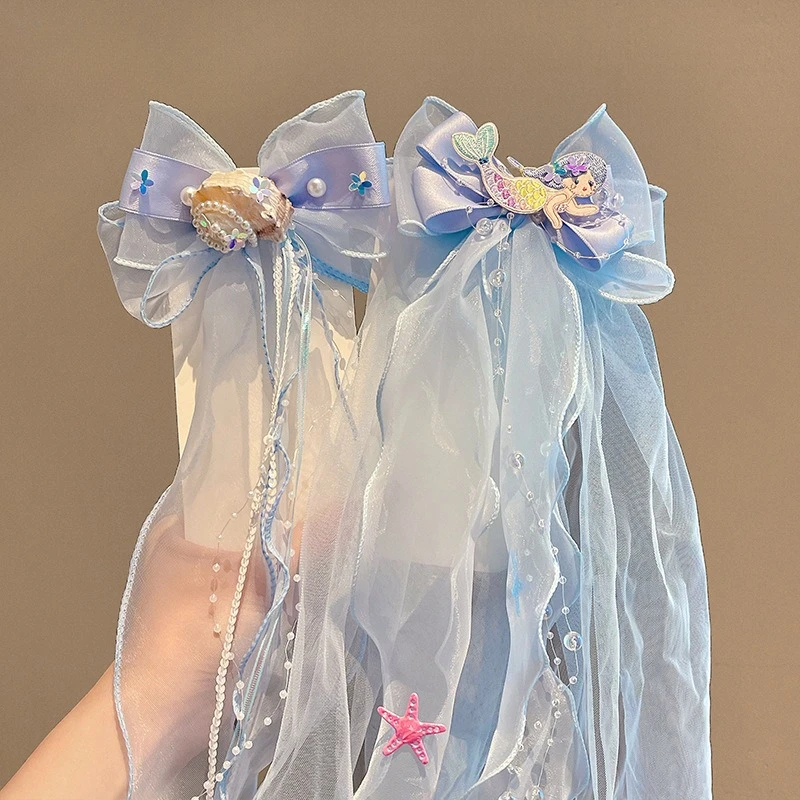 Pinza para el pelo de sirena con lazo de encaje para niñas - imagen 5