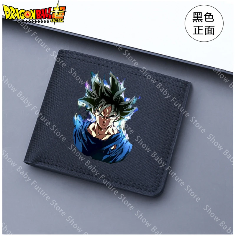 Cartera de nailon Dragon Ball Goku para hombre, billetera corta de dibujos animados con múltiples ranuras, tarjetero de identificación de crédito, monederos de lona plegables de Anime - imagen 2