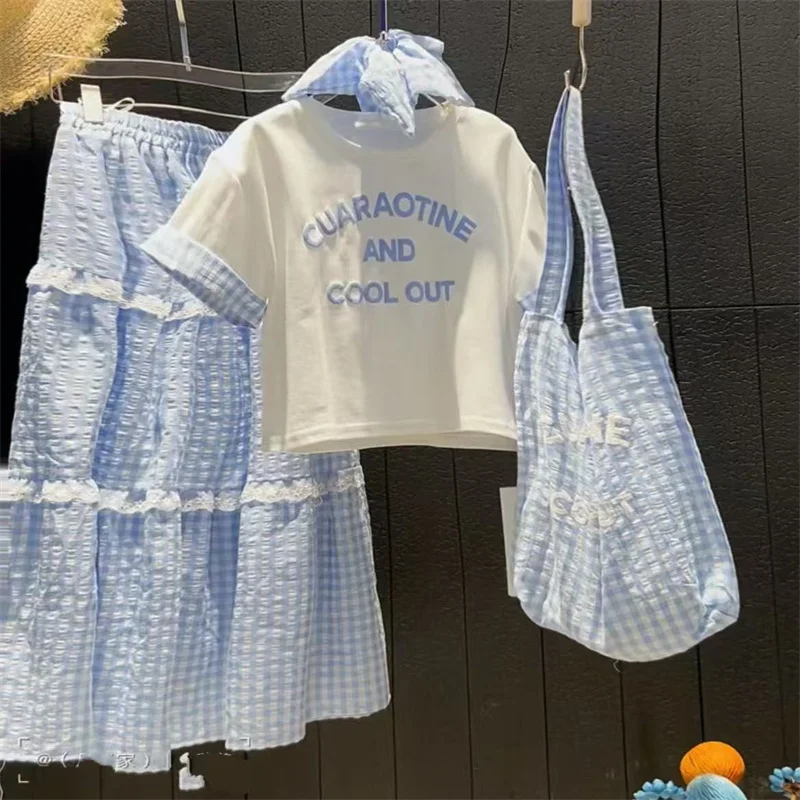 Conjunto de verano para niña con falda y camiseta manga corta - imagen 2