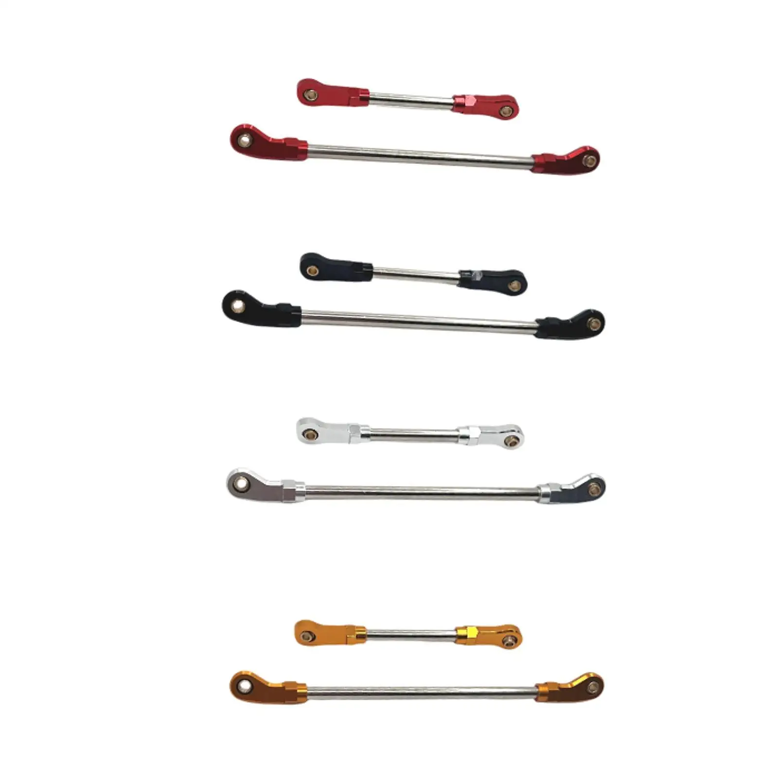 2x 1/10 Steering Servo Link DIY Materials Upgrade Parts Replacement Stable Metal Steering Rod for 104006 104026 104020 104010 RC