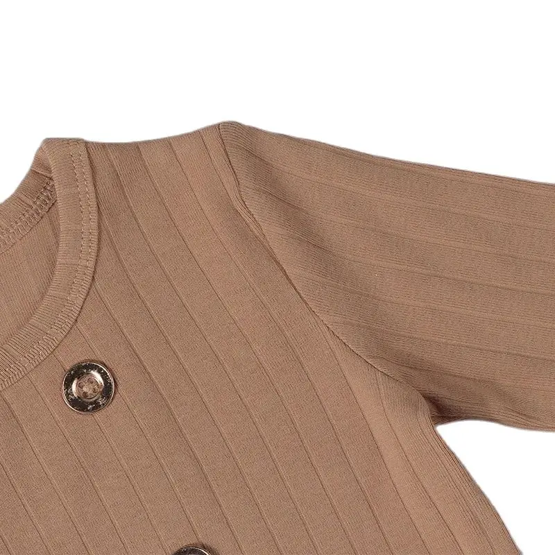 Camiseta manga larga acanalada con botones dorados para niño y niña – Invierno - imagen 3