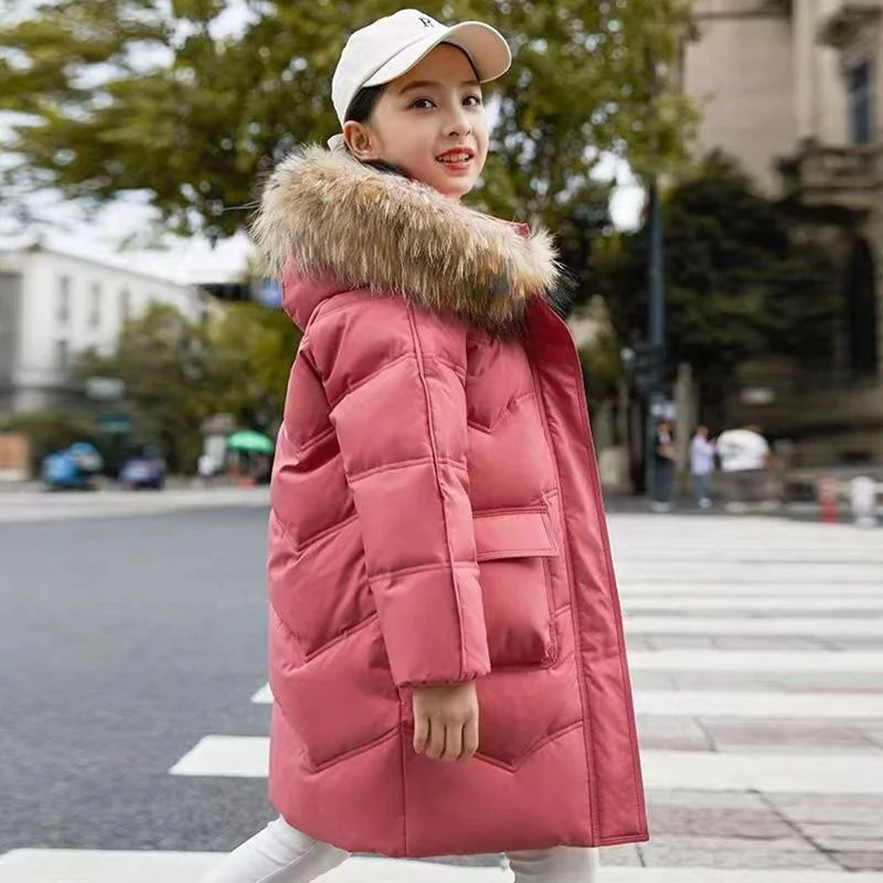Chaqueta acolchada de invierno para niña con capucha de felpa - imagen 5