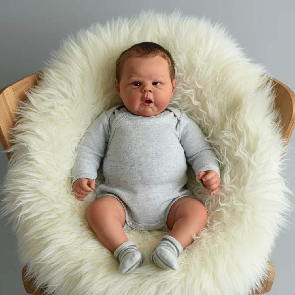 NPK 20 ''pintura a mano piel 3D con venas visibles con pelo de raíz Reborn Gounchi muñeca artística coleccionable para regalo de niños - imagen 2