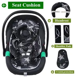 Cojín de asiento para coche de bebé con soporte de cabeza y hombreras