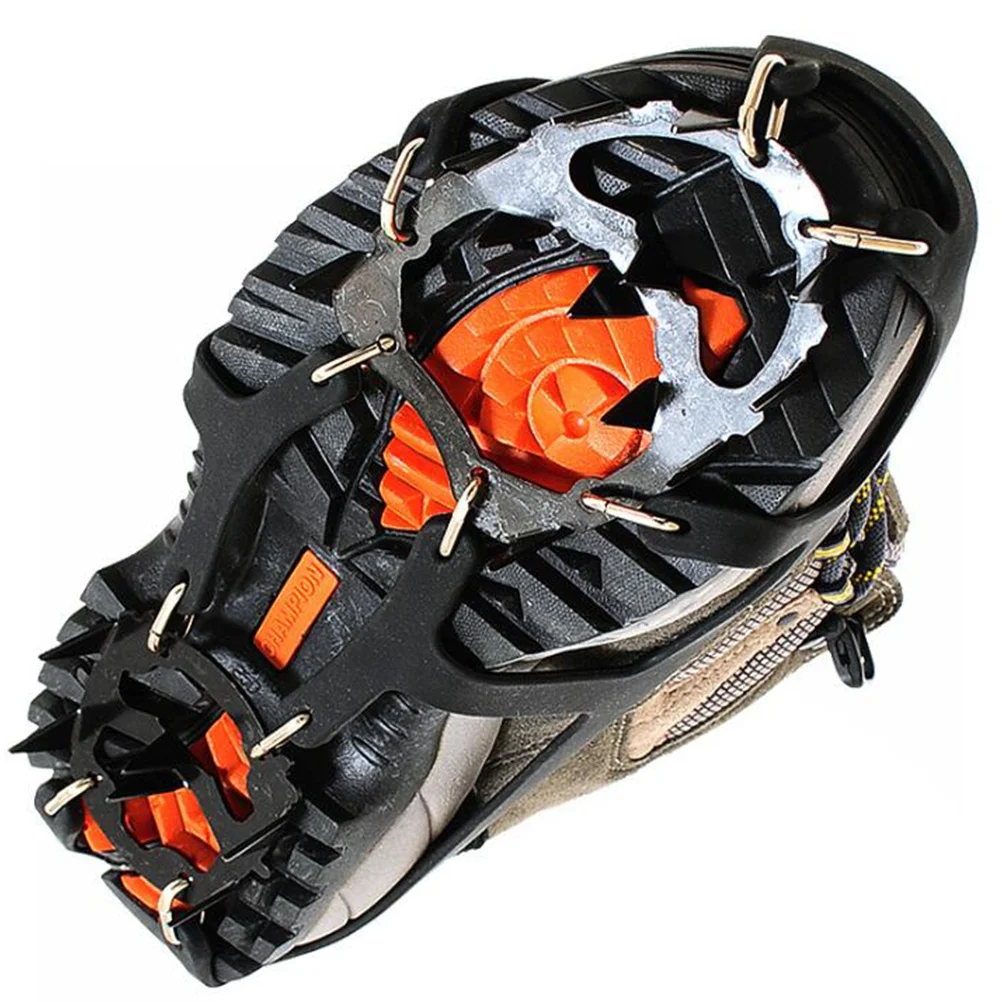 1 par de Crampones de silicona de 18 dientes, tracción antideslizante para Montañismo al aire libre, nieve, senderismo, Camping, senderismo, zapatos antideslizantes - imagen 2