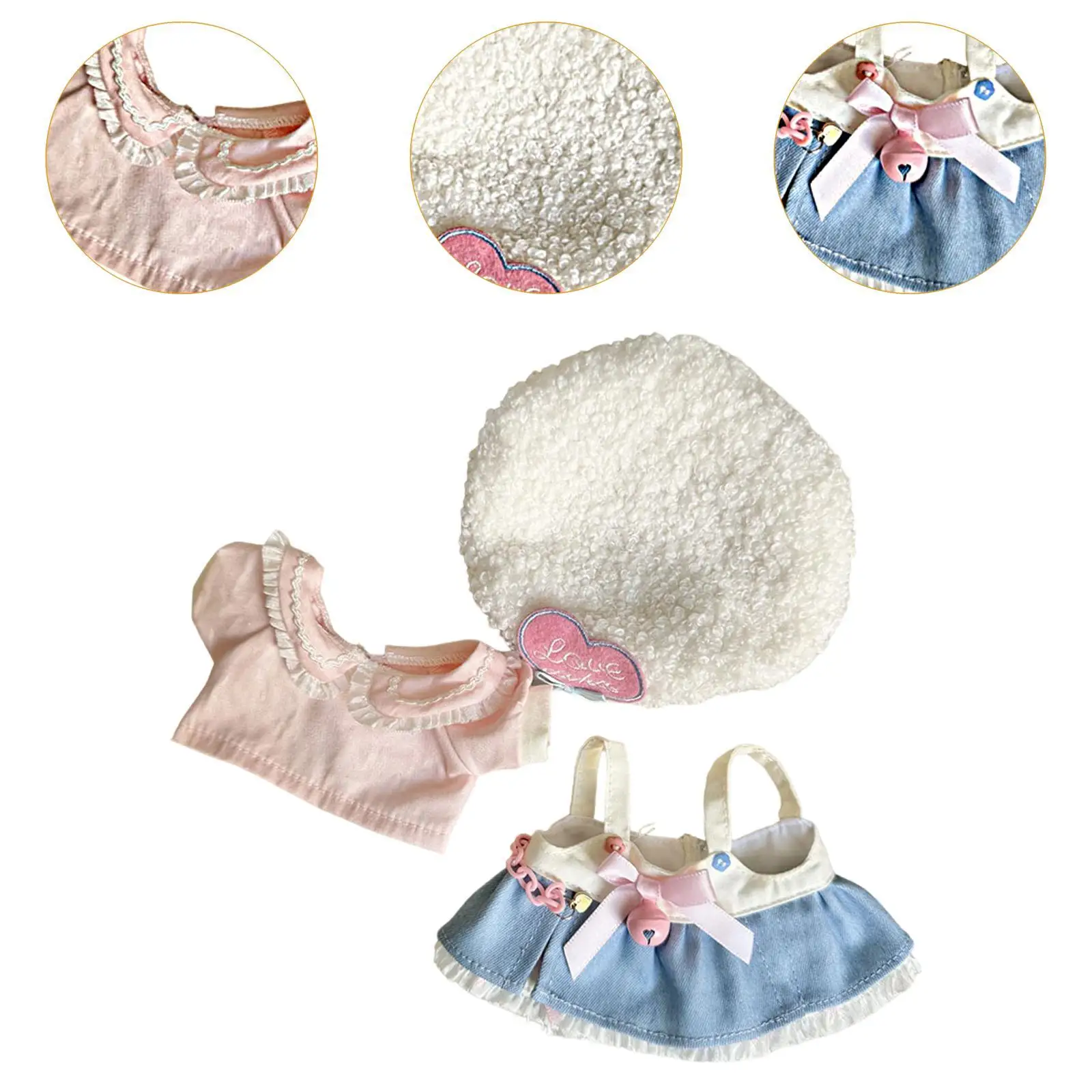 Duck Plush Clothes for 15cm Doll Dress up Stylish Photo Props Costumes Comfortable Doll Clothing Cartoon Plush Doll Accessories