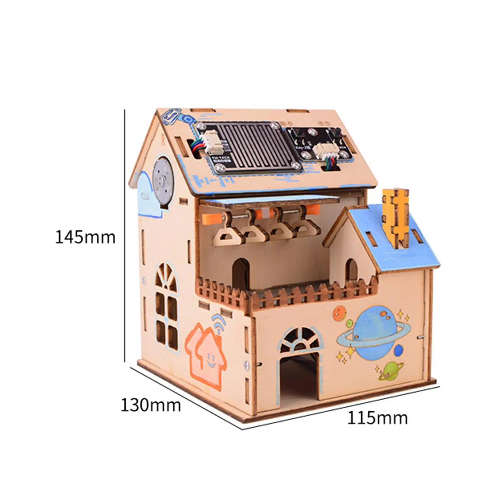 Wooden Smart Home Kit Automatic Light DIY Electronic Kit for School Children