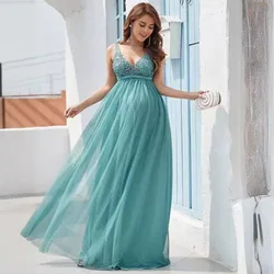 Vestido sin mangas de tul para fotografía de maternidad