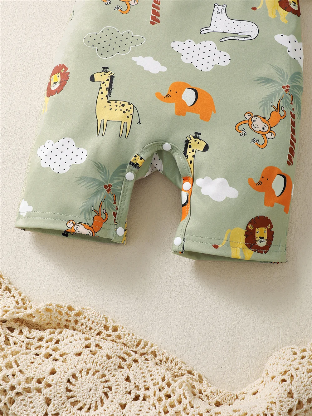 Mono para bebé recién nacido de 0 a 2 años con sombrero, Pelele de manga corta con estampado de animales de dibujos animados, ropa de verano para niño pequeño - imagen 4