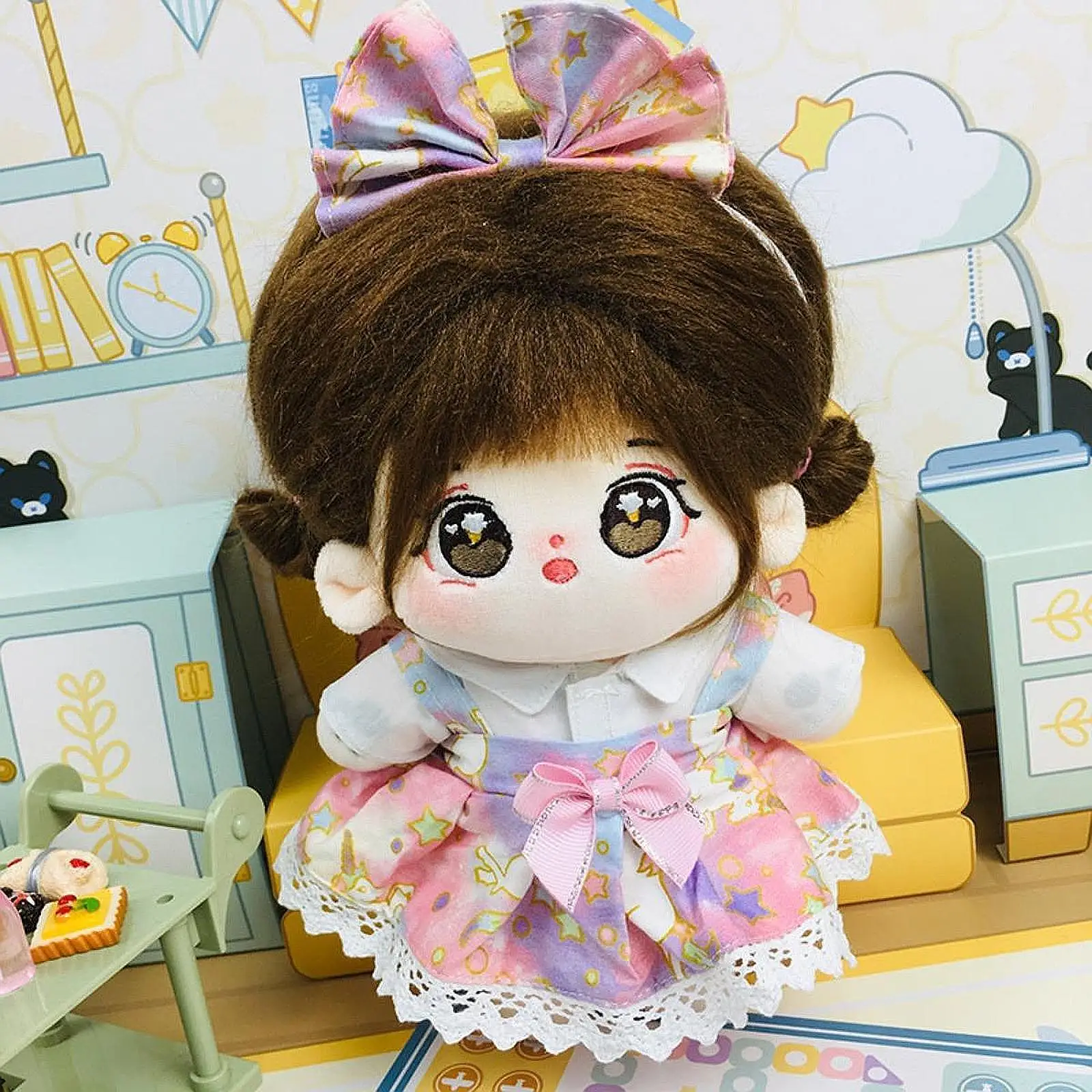 3-Pack Doll Wardrobe for 20cm Plush Figure - Includes Skirt, Top, And Hairband 3-Pack Doll Wardrobe for 20cm Plush Figure - Includes Skirt, Top, And Hairband