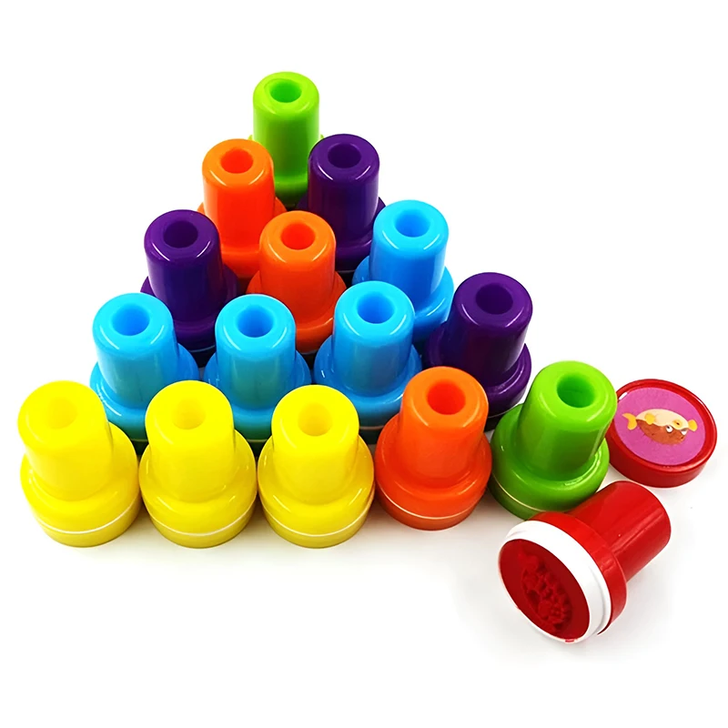 Juego de sellos surtidos en caja de sellos de dibujos animados, decoración de pintura artesanal, suministros de papelería, premio de recompensa para profesores, regalo, 10 Uds. - imagen 4