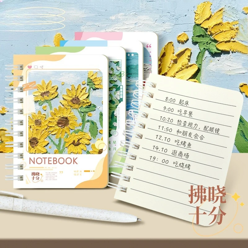 Libro de bobina de dibujos animados para niña, libro pequeño con forma de corazón, Mini cuaderno portátil pequeño de bolsillo para volver a la escuela