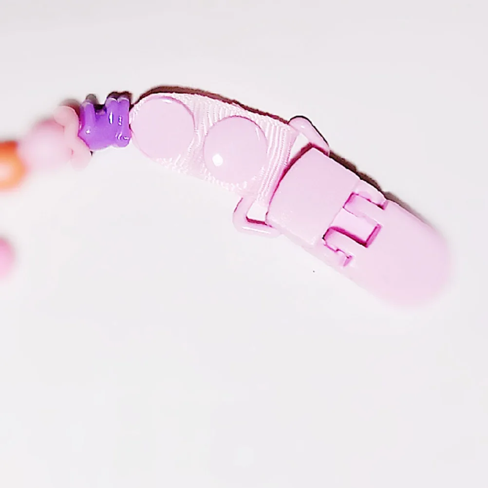 Clip para chupete infantil, espaciador multiestilo con cuentas rosas, soporte para bebé, ligero, inodoro, seguro, Clips para la dentición, cadena para chupete - imagen 3