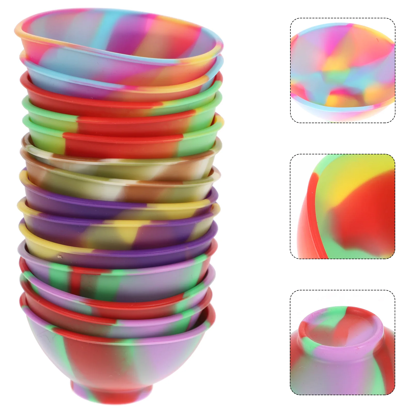 Juego de cuencos de silicona para alimentación de bebé, cuencos de arroz, contenedor de almacenamiento, plato de condimentos, cuencos de almuerzo para niños pequeños, 14 Uds.