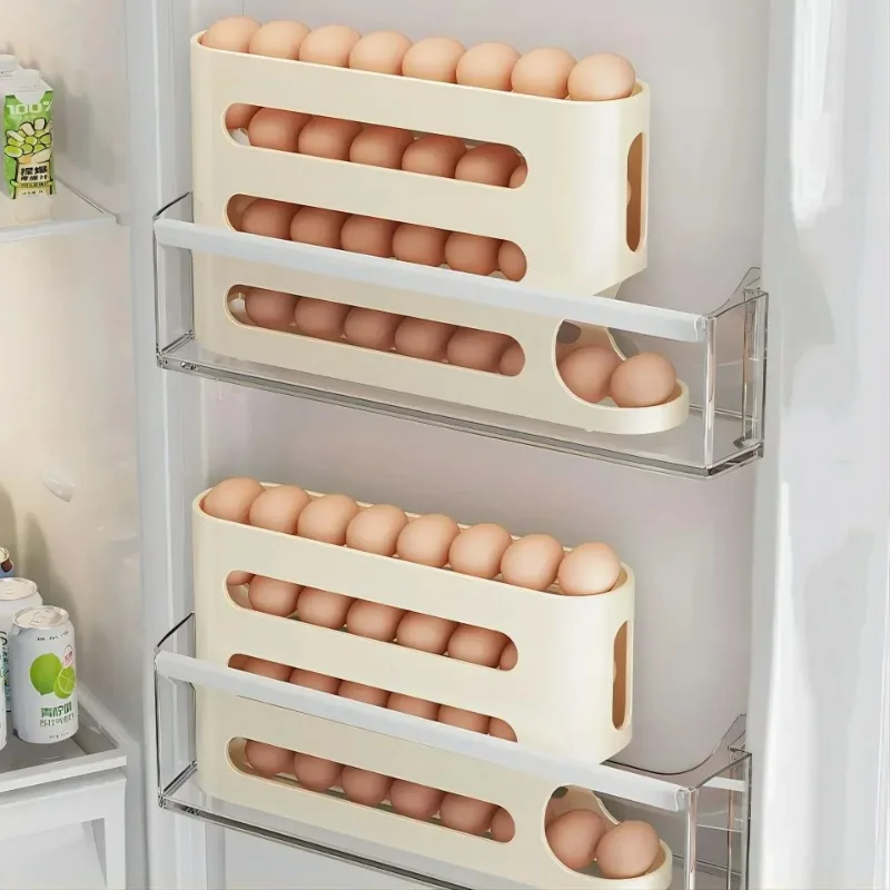 Caja de almacenamiento de huevos deslizante de 4 capas, caja de huevos estilo escalera, almacenamiento de refrigerador, puerta lateral, máquina laminadora automática de huevos de gran capacidad - imagen 5