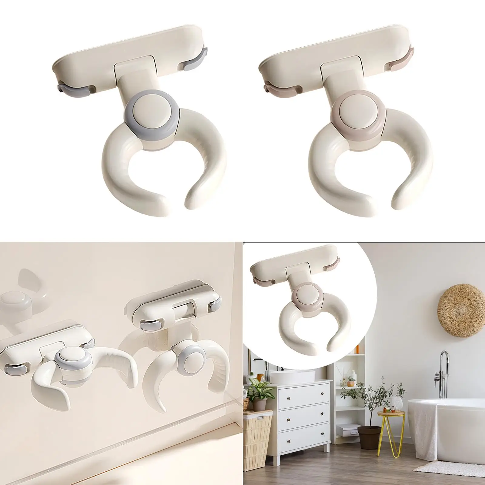 Soporte de baño para bebé, accesorios de baño, abrazo de baño ergonómico ajustable con asas suaves para ducha, niños de 6 meses a 3 años