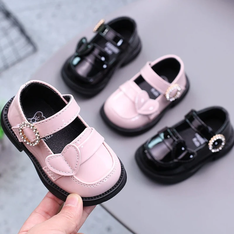 Zapato antideslizante de cuero para niña estilo princesa plano - imagen 5
