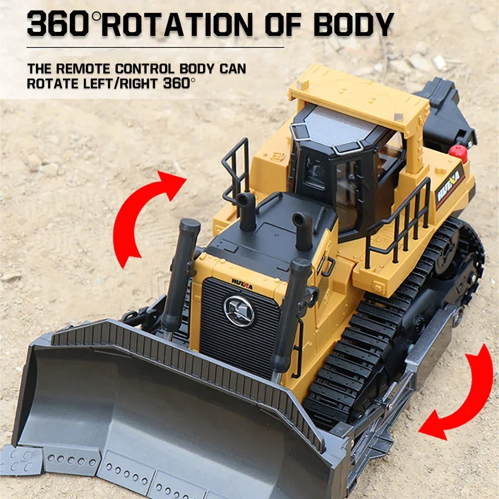 Huina 1554 Bulldozer teledirigido con luces - Juguete niño - imagen 5