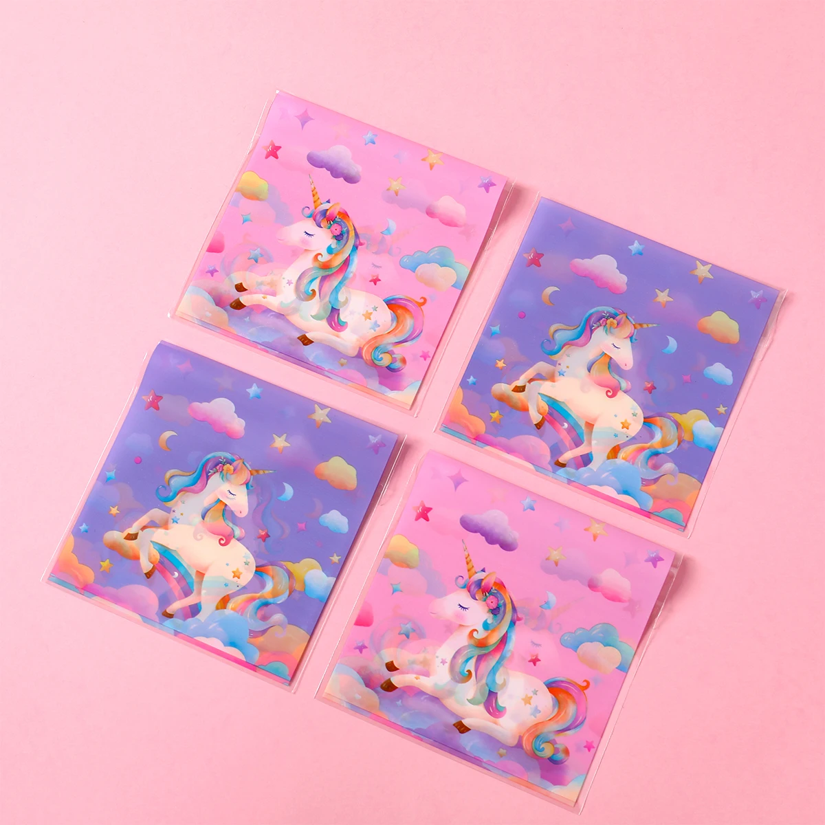 Bolsas de regalo de unicornio para decoración de fiesta de cumpleaños, bolsas de embalaje de plástico autoselladas, suministros para fiesta de recuerdo de bebé, 50/100 Uds. - imagen 5