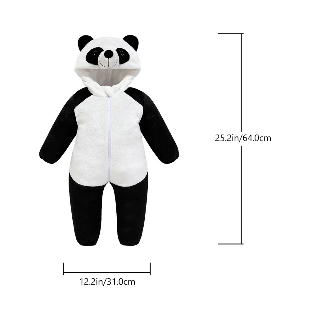 1 Uds pelele mono franela cómodo cálido de una pieza protectora foto de dibujos animados Prop Layette pelele en forma de Panda - imagen 4