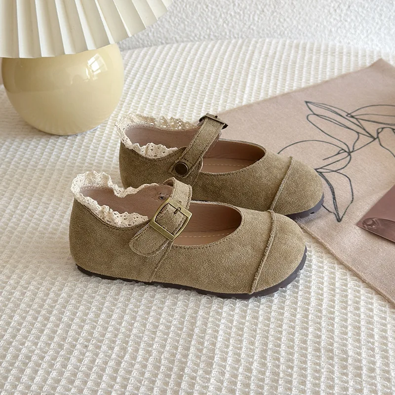 Zapato de cuero de moda para niña, zapatos Le Fu de otoño 2025, zapato de actuación de princesa Retro, zapatos de cuero pequeños de frijol para niña - imagen 3