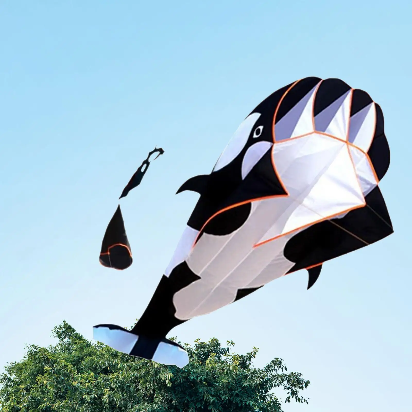 3D Dolphin Kite Soft Fly with Kites String Soar Cartoon Beach Kite Whale Kites for Beach Sports Activities Trip Outdoor