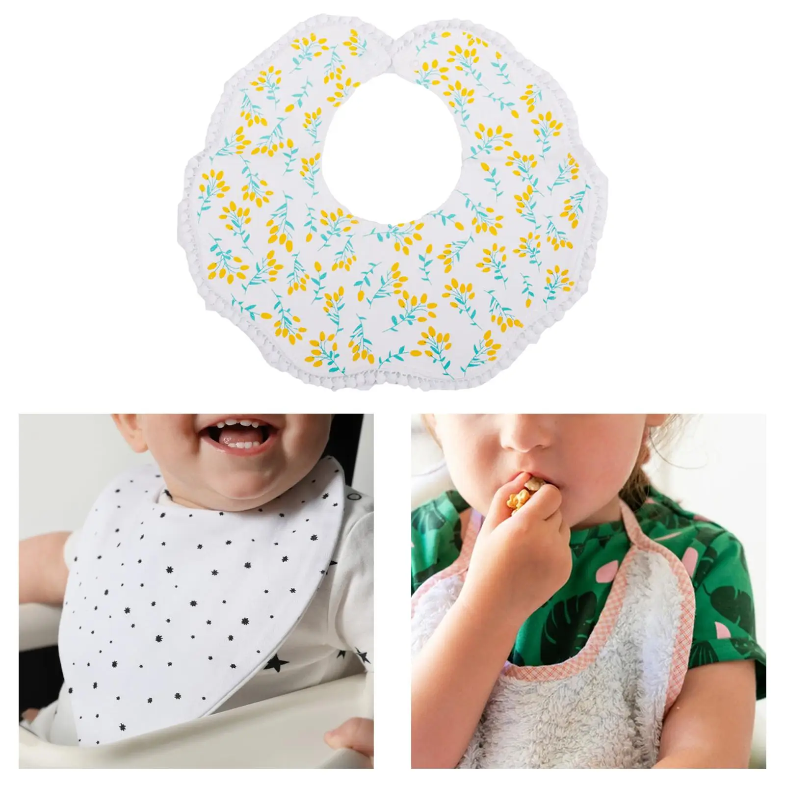 Lace Feeding Bibs Soft Muslin Bandana Drool Bibs Handmade Drool Burp Bibs for Toddlers Infant Newborn Boys Girls Birthday Gifts