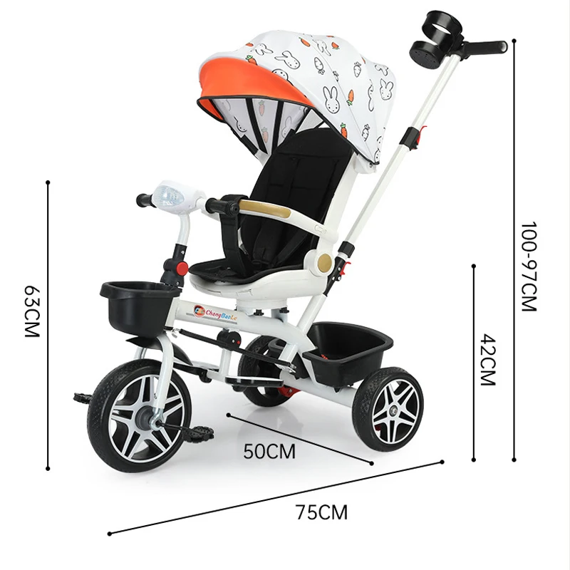 Triciclo multifunción convertible con asiento giratorio para bebés - imagen 4