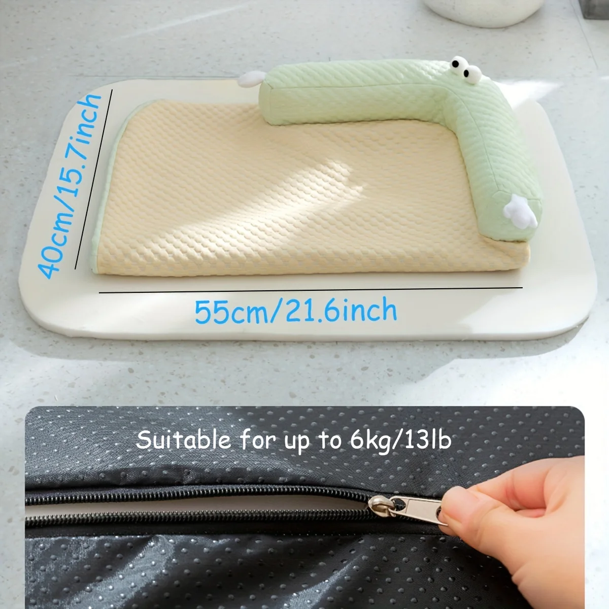 Colchoneta fresca para perros y gatos, alfombrilla transpirable de ojos grandes para cachorros y gatos pequeños y grandes, cama lavable para mascotas, nido fresco para perros y gatos, Verano - imagen 2