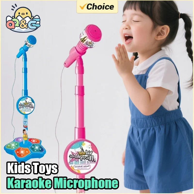 Micrófono de karaoke infantil – Juguete musical con soporte y luces