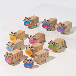 Juguete Montessori de madera para emparejar números y formas