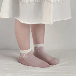 Calcetines finos de verano para niña – Arco princesa, tobillo corto escolar