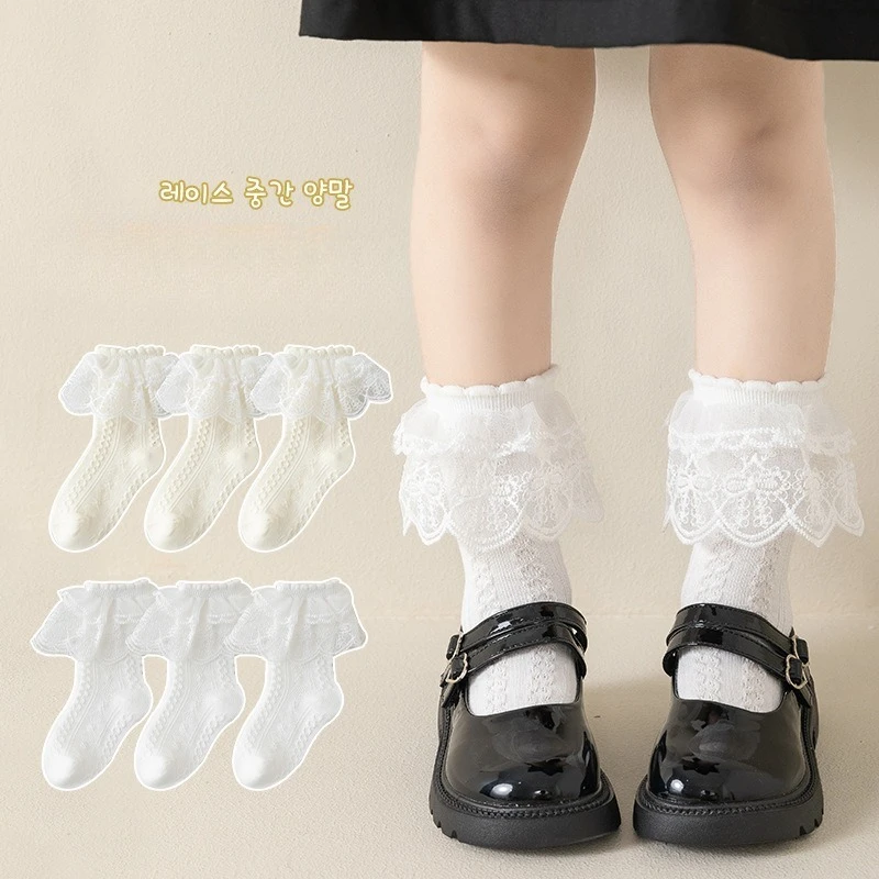Calcetines de Princesa con Encaje para Niñas – Algodón transpirable - imagen 4