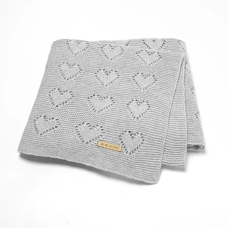 Mantas de algodón de punto para recién nacidos, ropa de cama para cochecito, cuna, edredón, 100x80cm