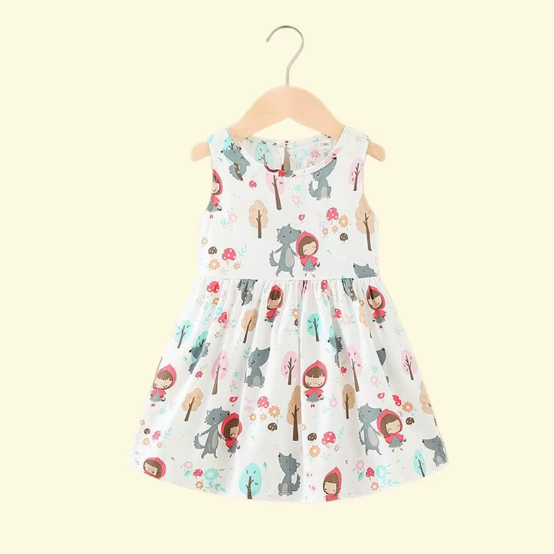 Vestido de verano de algodón con flores para niña - imagen 3