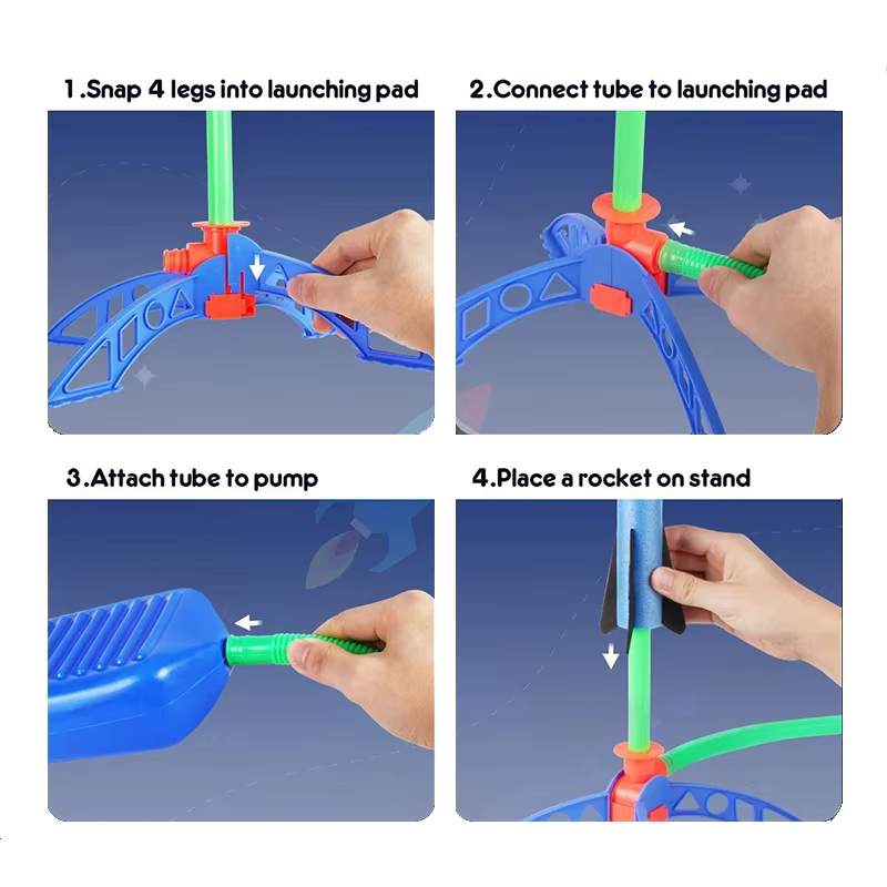Lanzacohetes aerodinámico para exterior - Juguete de aire para niños - imagen 3