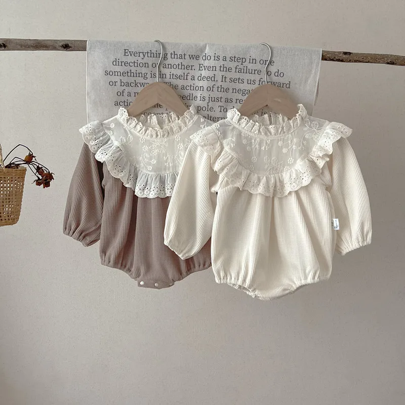 Nueva ropa de primavera para niños de 0 a 24 meses, mono para niñas pequeñas, traje de escalada de estilo coreano de algodón de manga larga