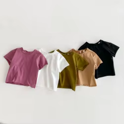 Camiseta bebé algodón con volantes – Manga corta estilo vintage
