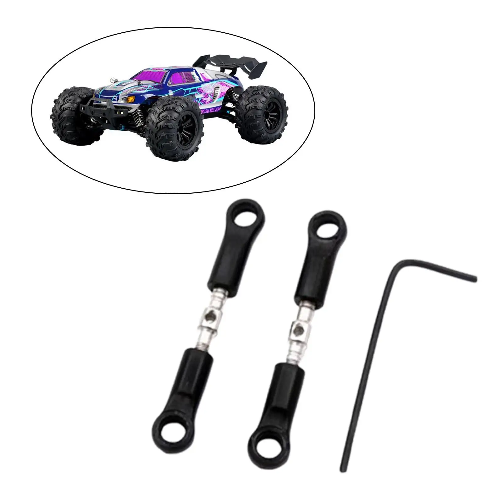2x RC Steering Tie Rod Set RC Model Vehicle Parts for 16101 16102 16103 1/16
