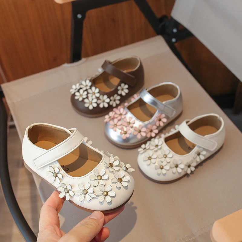 Zapatos de cuero para niña princesas – Suela flexible antideslizante