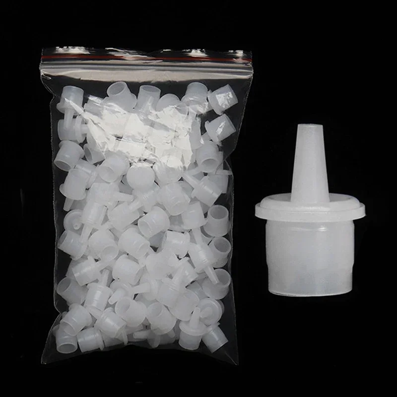 Herramientas de extensión individuales de pegamento, 20 piezas, tapón de botella de pestañas postizas, boquilla de taza adhesiva, tapón de soporte adhesivo