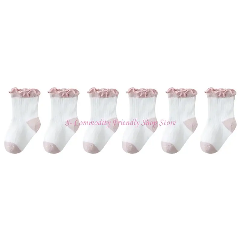 85ae 3 pares algodón transpirable para niños 0 a 5 años puños estirables calcetines tobillo juego verano esencial - imagen 2