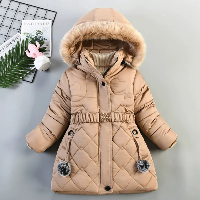 Parka acolchada de algodón con cuello de lana para niños – Invierno - imagen 3