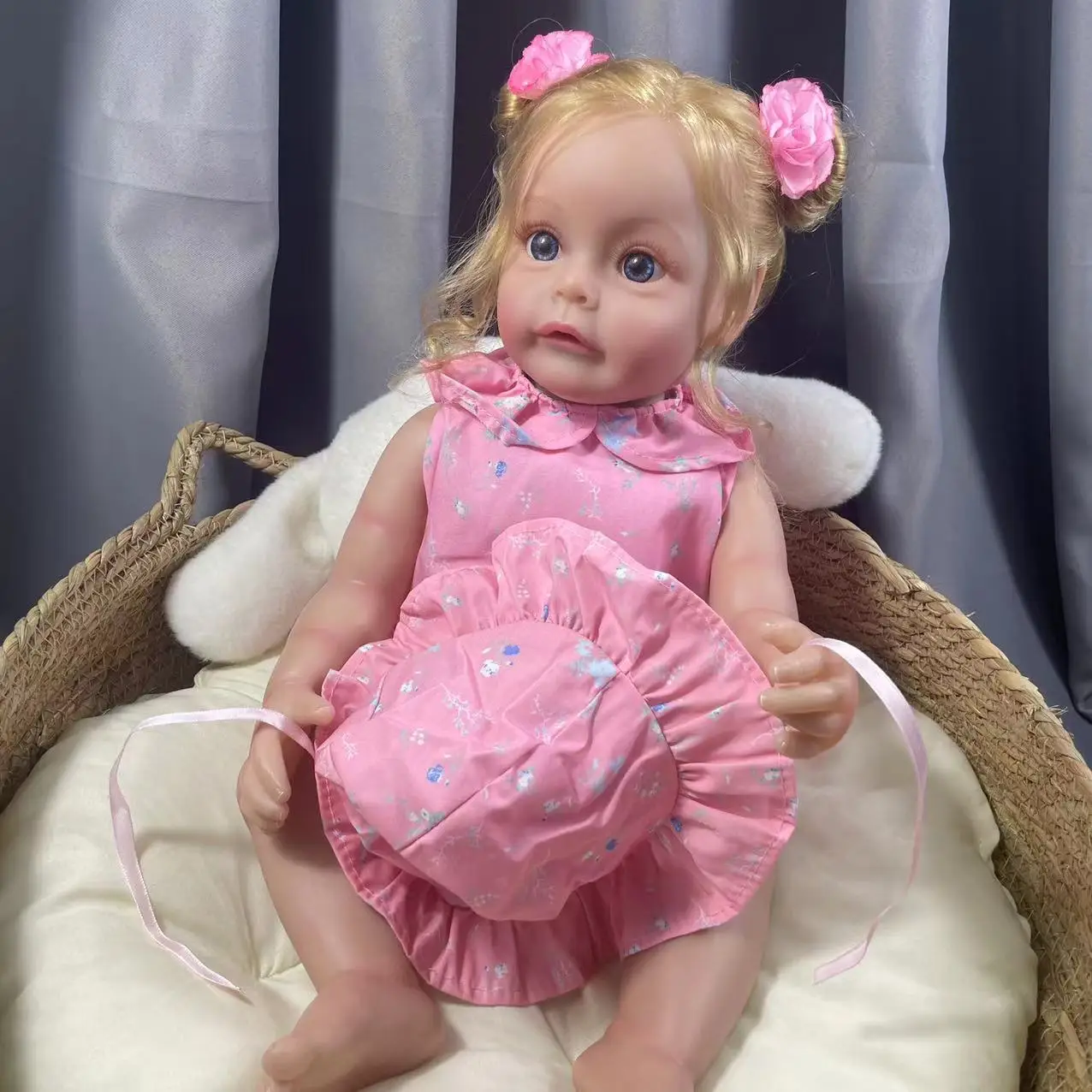 Muñeca Reborn realista de 55CM, muñeco de vinilo completo, lavable, cuerpo, chica bonita, juguete realista para niños pequeños, regalos - imagen 2