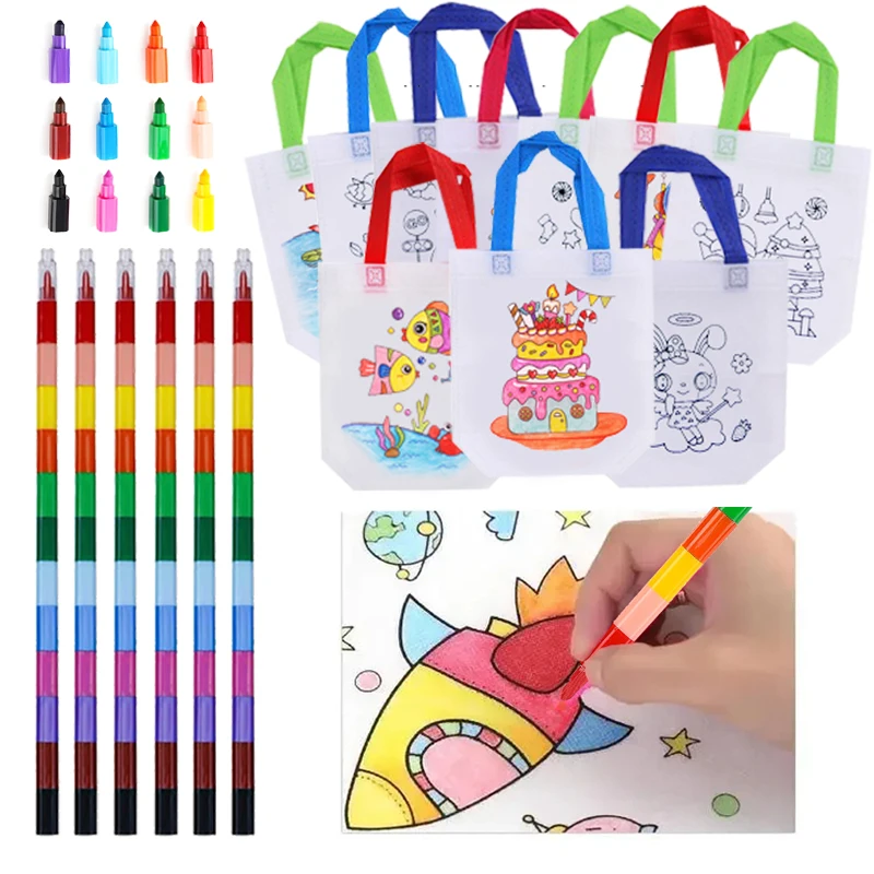 Color TMZ Bolsas graffiti multicolores para niños - pintura cognitiva