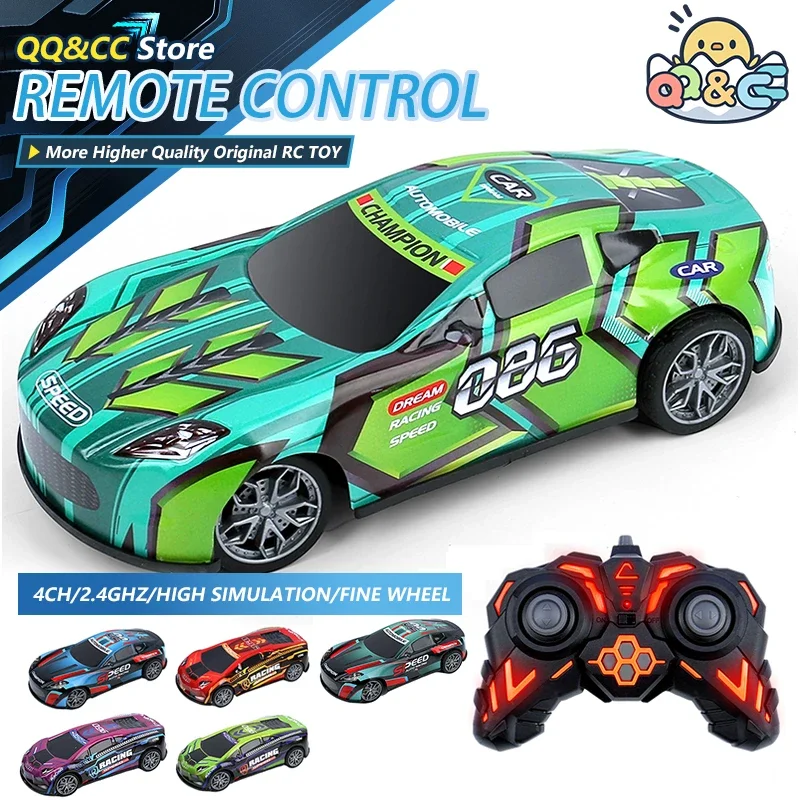 Coche de carreras de deriva con Control remoto de alta velocidad, 4 canales, 2,4G, juguete con carcasa de hierro, modelo de vehículo, juguetes para niños, regalos de cumpleaños