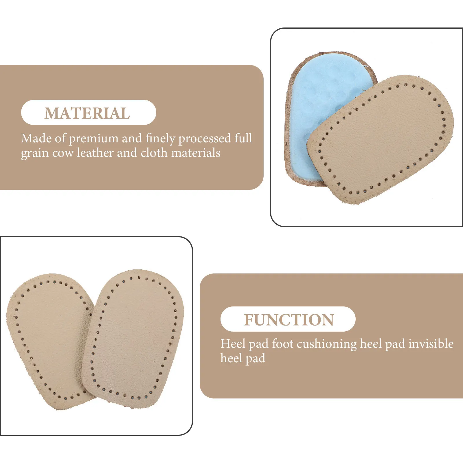 Almohadillas para los pies, plantillas de vaca de grano completo, absorción de impacto, alivio del dolor en el talón para caminar, correr y bailar - imagen 2