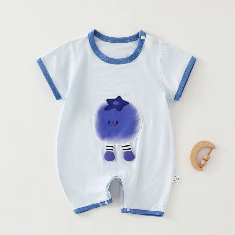 Tencel-mono de manga corta para bebé, ropa fina de verano transpirable y absorbente de sudor, pijamas para bebé de 0 a 12 meses - imagen 2